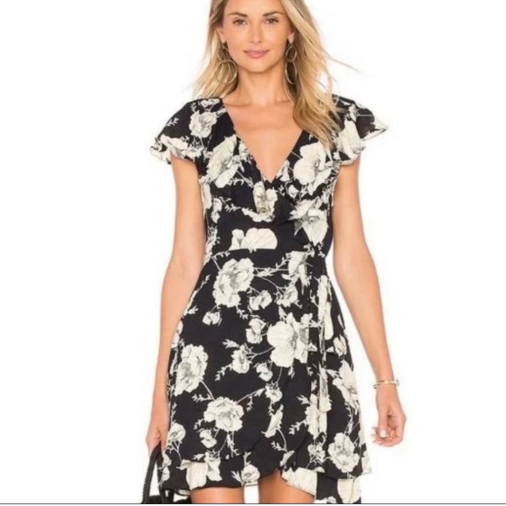Free People mini wrap dress.